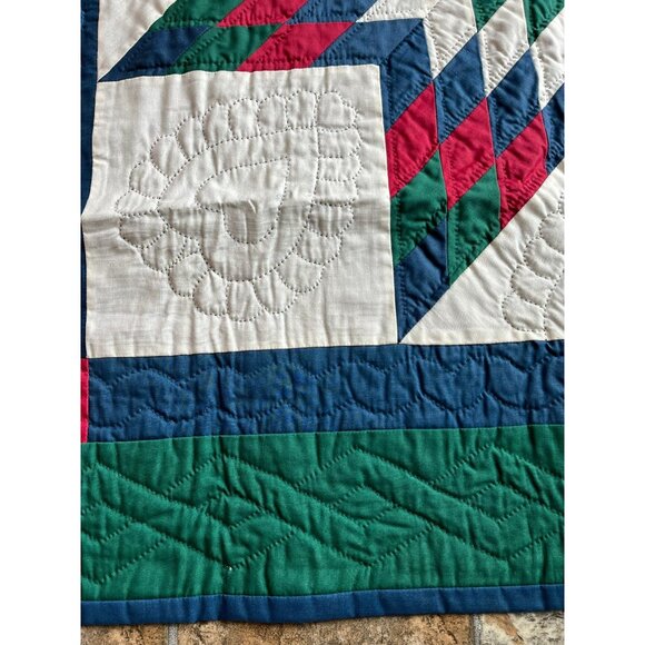 Vtg Handmade Hand Embroidered Star Of Bethlehem Tapestry Quilt Wall Hanging 41" - Picture 6 of 10